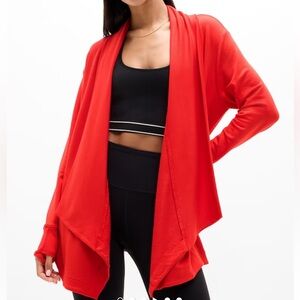 Athleta Pranayama‎ Yoga Wrap Cardigan Cardinal size large style S/882498